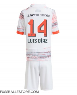 Günstige Bayern Munich Luis Diaz #14 Auswärts Trikotsatzt Kinder 2025-26 Kurzarm (+ Kurze Hosen)